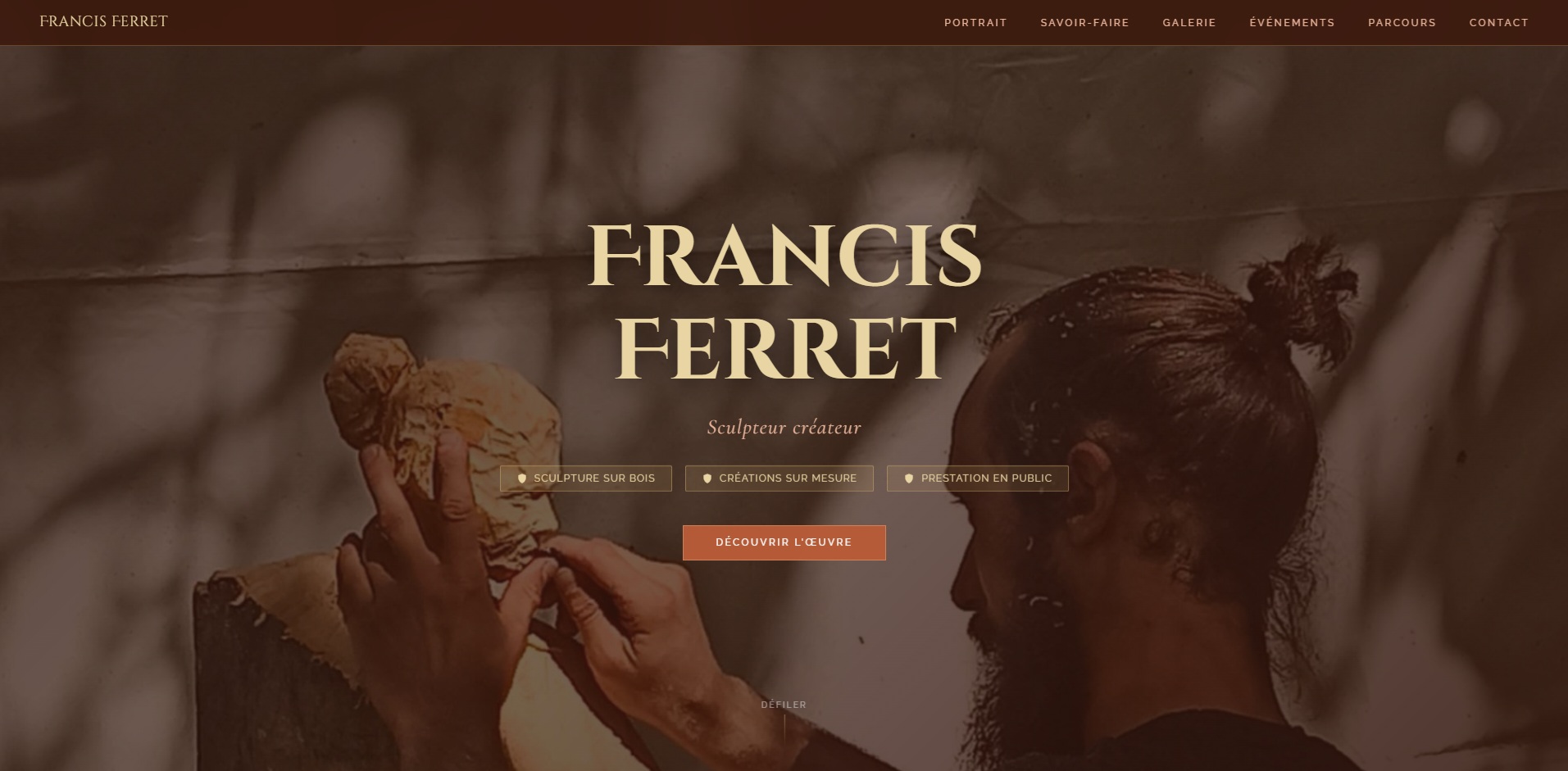 Site de Francis Ferret, sculpteur sur bois